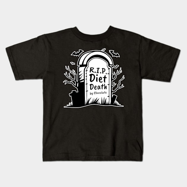 Rip diet death by chocolate Kids T-Shirt by Matadesain merch